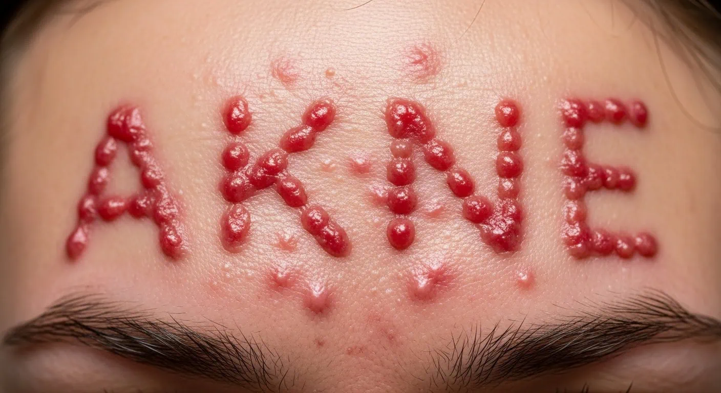 Akne Forehead Close Up Lettering