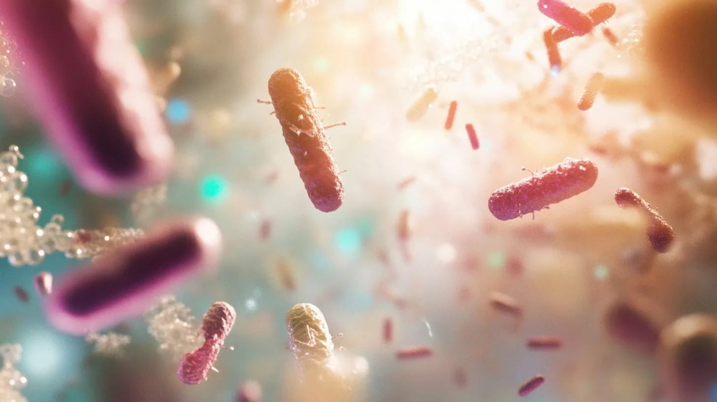 Cc4863 Gut Microbiome Rod Bacteria Flying Around Light Colours D1afc857 A4db 40b5 8106 Ee79e1db1885
