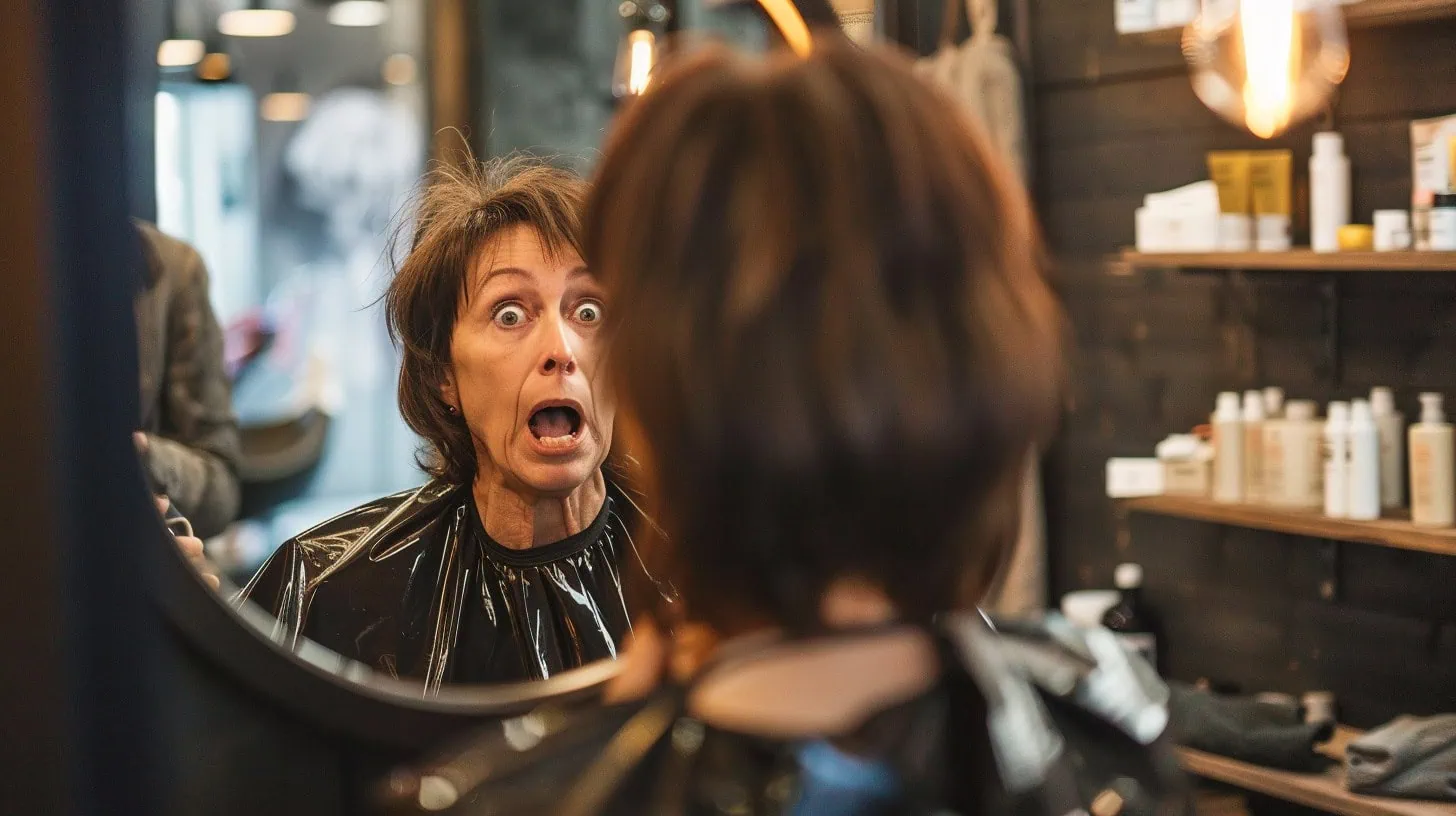 Cc4863 Middle Aged Woman Sitting In The Hairdresser Chair Looki Fa3c2103 52bb 40dc B6b3 C44b9aa0bf1