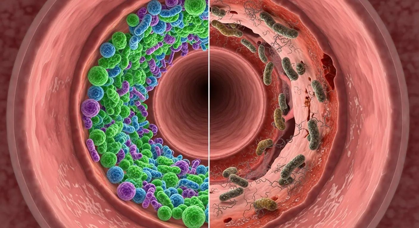 Gut Tunnel Dysbiosis Cross Section