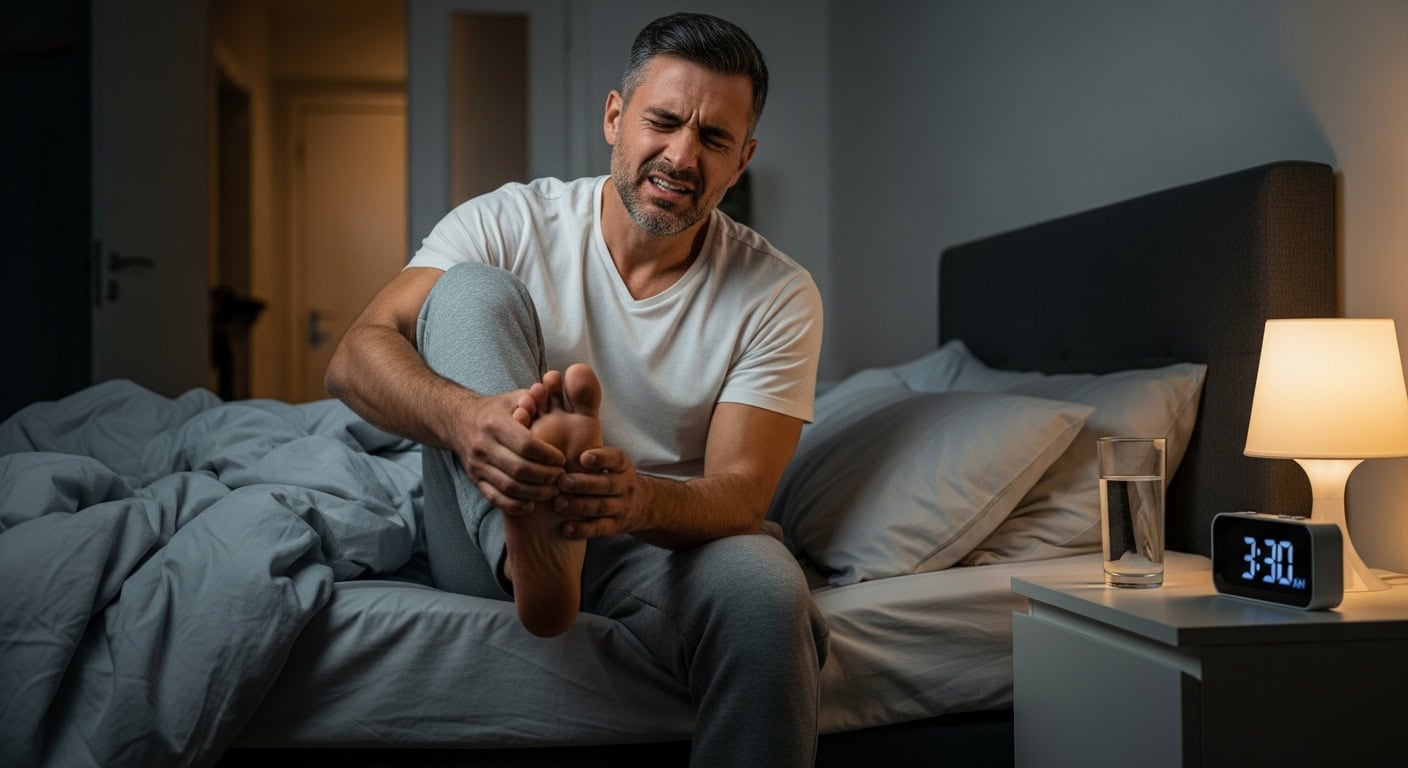 Man With Aching Toe At Night
